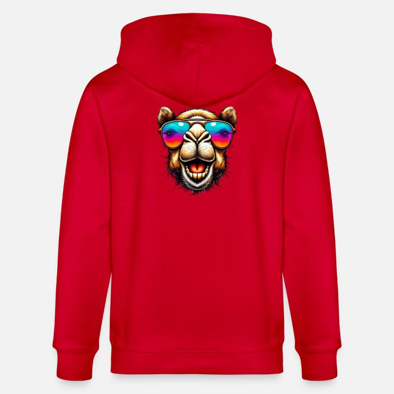 Kamel - Stanley/Stella Unisex Bio-Kapuzenjacke CULTIVATOR  - Rot