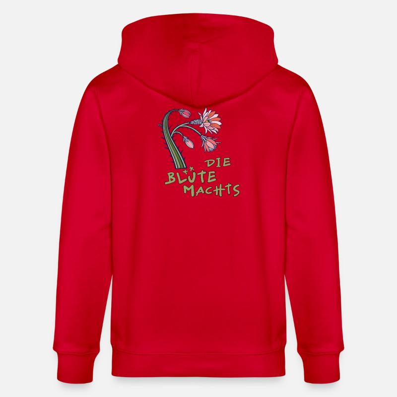 Cactus avec fleur et dicton - Veste à capuche bio CULTIVATOR Stanley/Stella Unisexe - rouge
