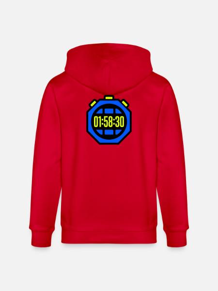 Stopwatch Best Time Half Marathon - Stanley/Stella CULTIVATOR  Unisex Organic Hooded Jacket - red