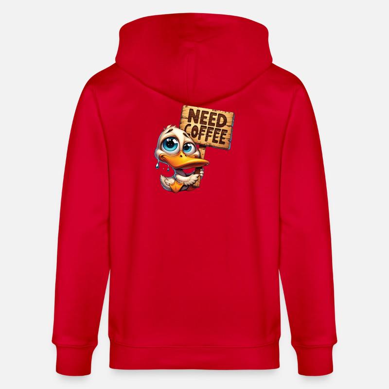 Need Coffee - Brauchte Kaffee - Stanley/Stella Unisex Bio-Kapuzenjacke CULTIVATOR  - Rot