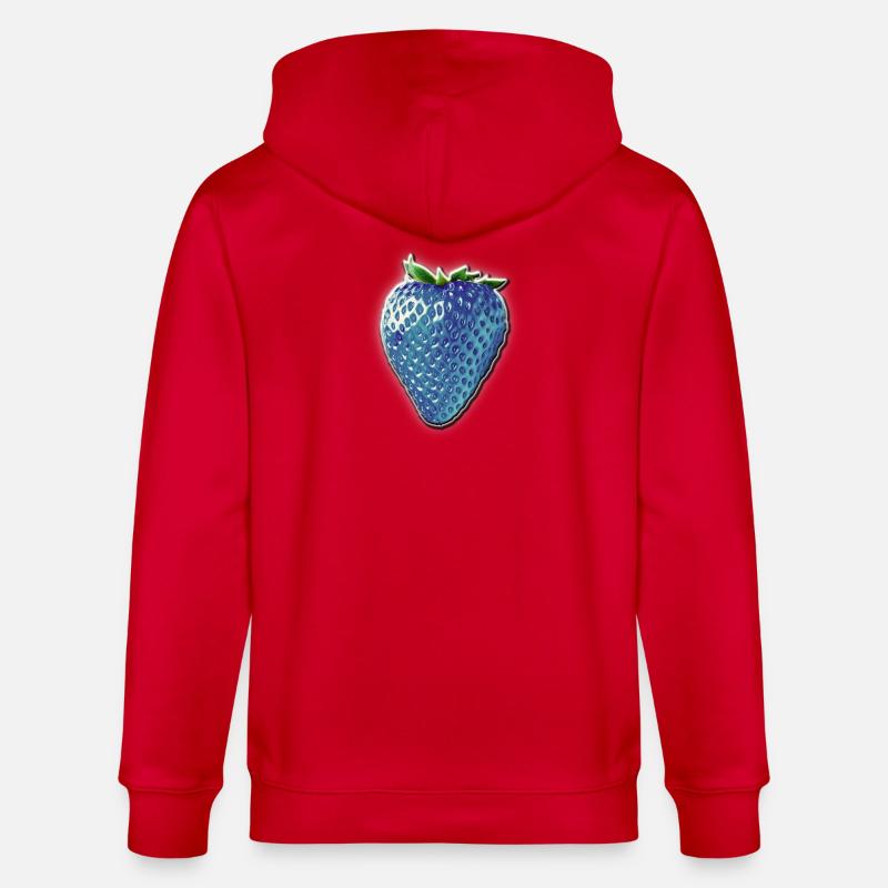 Blue strawberry - Stanley/Stella CULTIVATOR  Unisex Organic Hooded Jacket - red