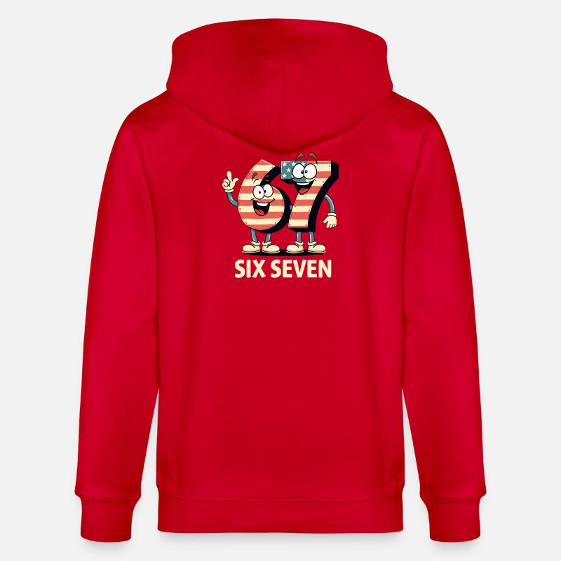 US Flag 67 Memes Six Seven - Veste à capuche bio CULTIVATOR Stanley/Stella Unisexe - rouge