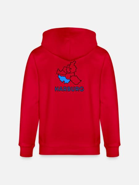Harburg, un quartier de Hambourg - Veste à capuche bio CULTIVATOR Stanley/Stella Unisexe - rouge