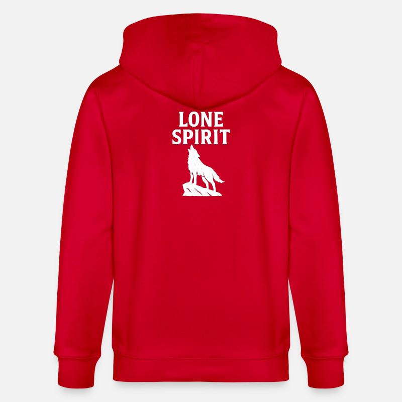 Design des einsamen Wolfsgeistes - Stanley/Stella Unisex Bio-Kapuzenjacke CULTIVATOR  - Rot