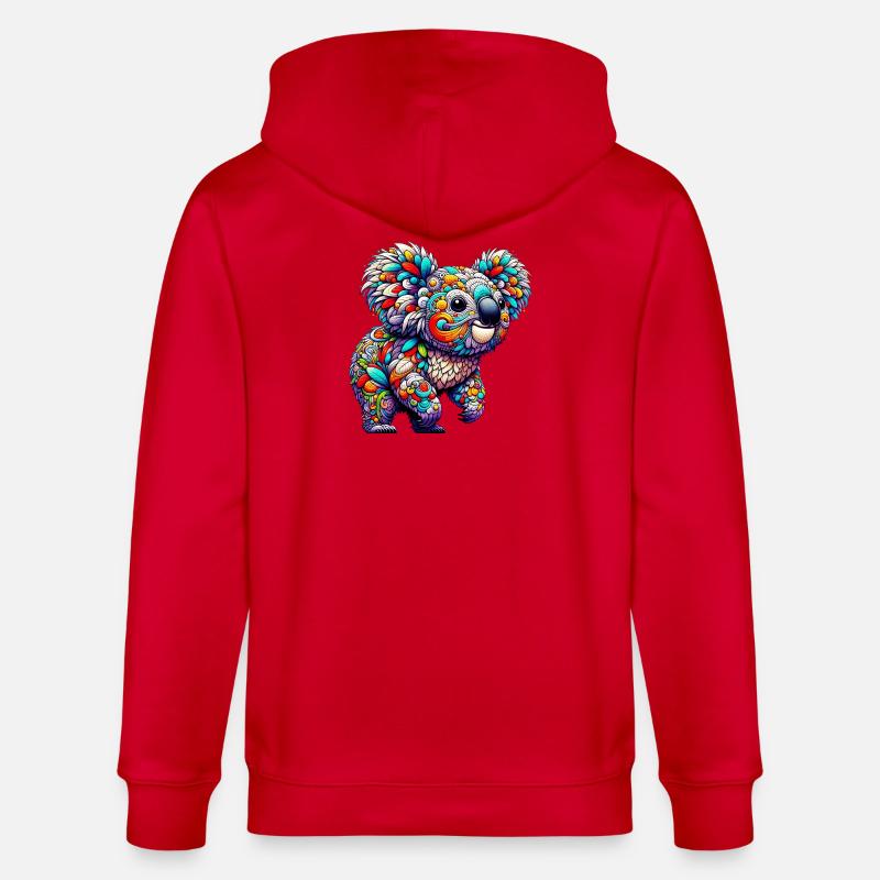 Koala - Stanley/Stella Unisex Bio-Kapuzenjacke CULTIVATOR  - Rot