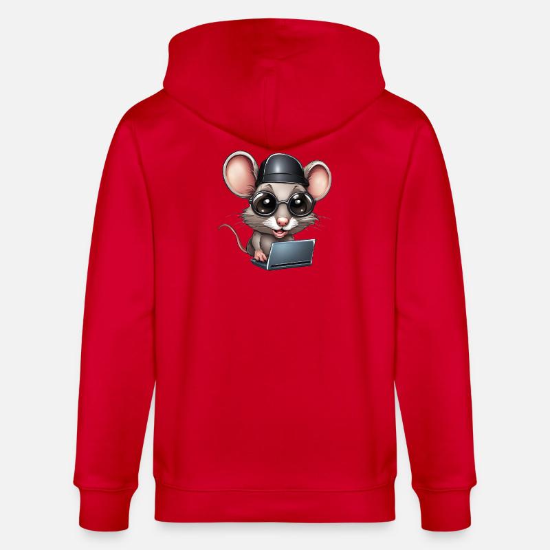 computer, computer geek, computer scientist - Stanley/Stella CULTIVATOR  Unisex Organic Hooded Jacket - red