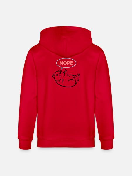 Meerschweinchen Nope Bunt Outline - Stanley/Stella Unisex Bio-Kapuzenjacke CULTIVATOR  - Rot