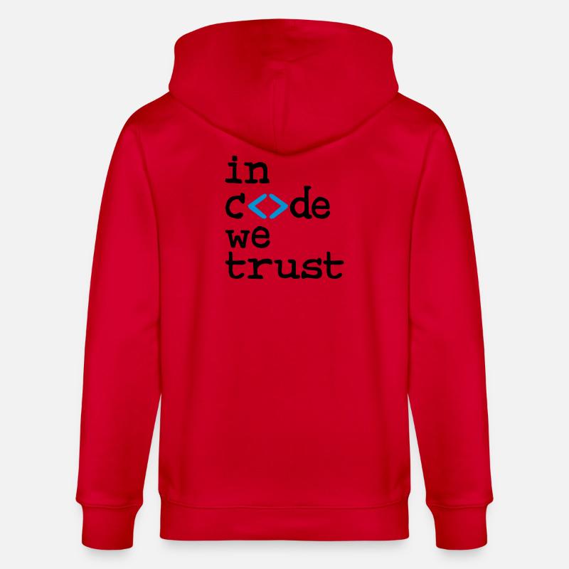 in code we trust ! - Veste à capuche bio CULTIVATOR Stanley/Stella Unisexe - rouge