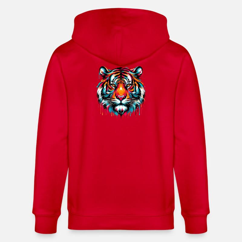 Tigre - Veste à capuche bio CULTIVATOR Stanley/Stella Unisexe - rouge