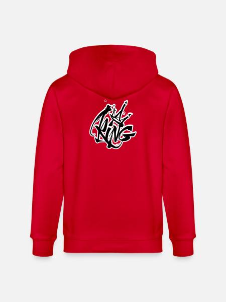 King Graffiti Lettering - Stanley/Stella CULTIVATOR  Unisex Organic Hooded Jacket - red