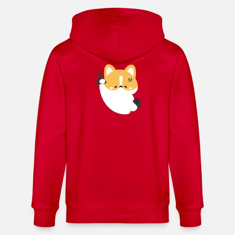 Trajet Corgi fatigué - Veste à capuche bio CULTIVATOR Stanley/Stella Unisexe - rouge