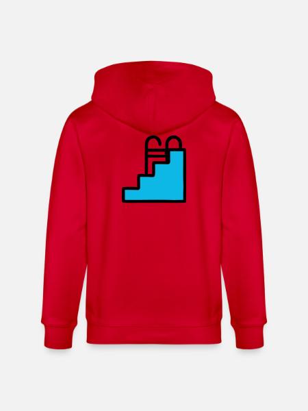 Pool Ladder Swimming Pool Icon - Stanley/Stella CULTIVATOR Unisex Organic Hooded Jacket - red