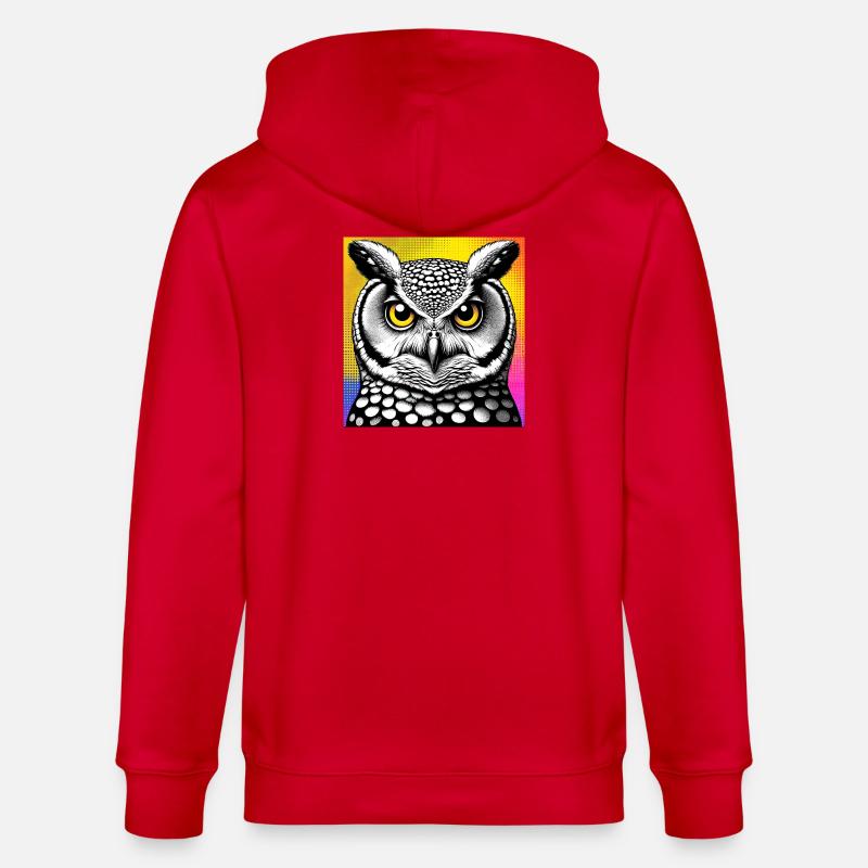 Eule - Stanley/Stella Unisex Bio-Kapuzenjacke CULTIVATOR  - Rot