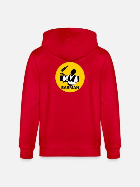 Bartender - Stanley/Stella CULTIVATOR  Unisex Organic Hooded Jacket - red