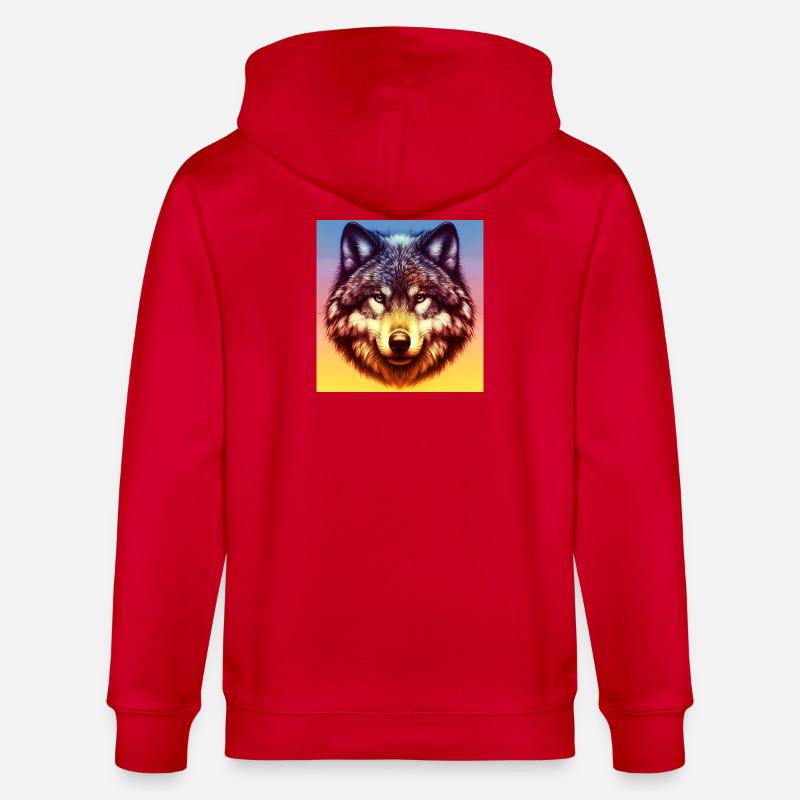 Wolf - Stanley/Stella Unisex Bio-Kapuzenjacke CULTIVATOR  - Rot
