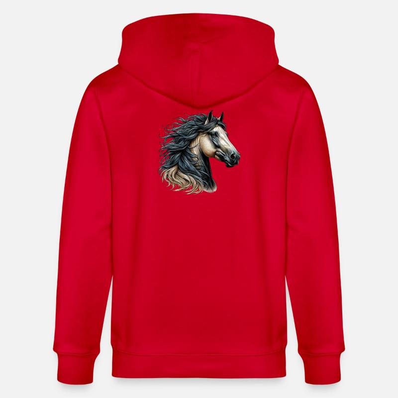 Pferd - Stanley/Stella Unisex Bio-Kapuzenjacke CULTIVATOR - Rot