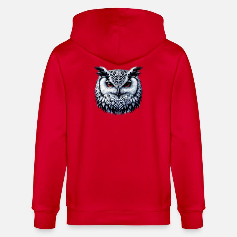 Eule - Stanley/Stella Unisex Bio-Kapuzenjacke CULTIVATOR - Rot