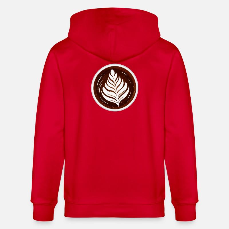 Latte Art Leaf Cappuccino Design - Veste à capuche bio CULTIVATOR Stanley/Stella Unisexe - rouge