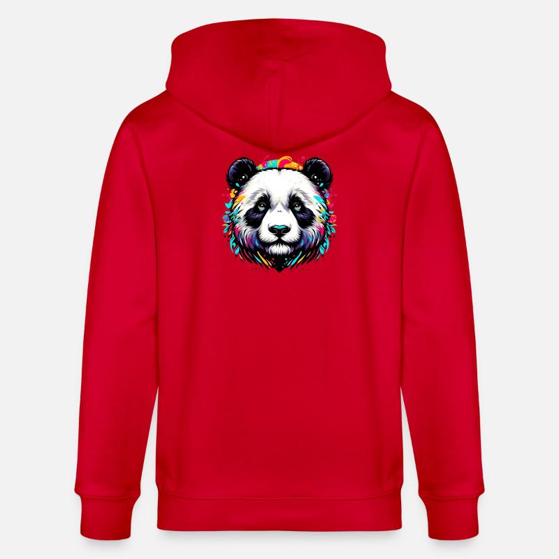 Panda - Veste à capuche bio CULTIVATOR Stanley/Stella Unisexe - rouge