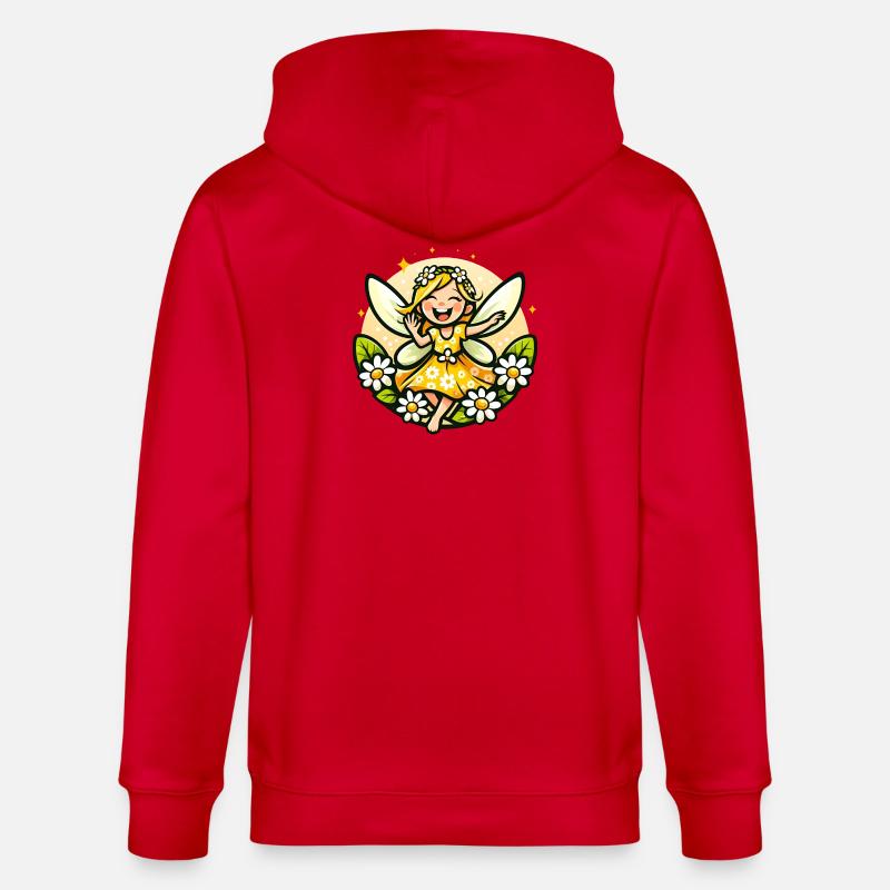 Süße Fee Gänseblümchen Blumenmädchen Lächeln - Stanley/Stella Unisex Bio-Kapuzenjacke CULTIVATOR  - Rot