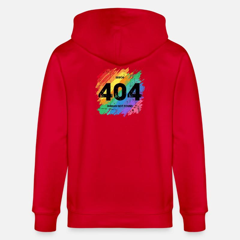 Vibrant Rainbow Error 404 Design - Veste à capuche bio CULTIVATOR Stanley/Stella Unisexe - rouge