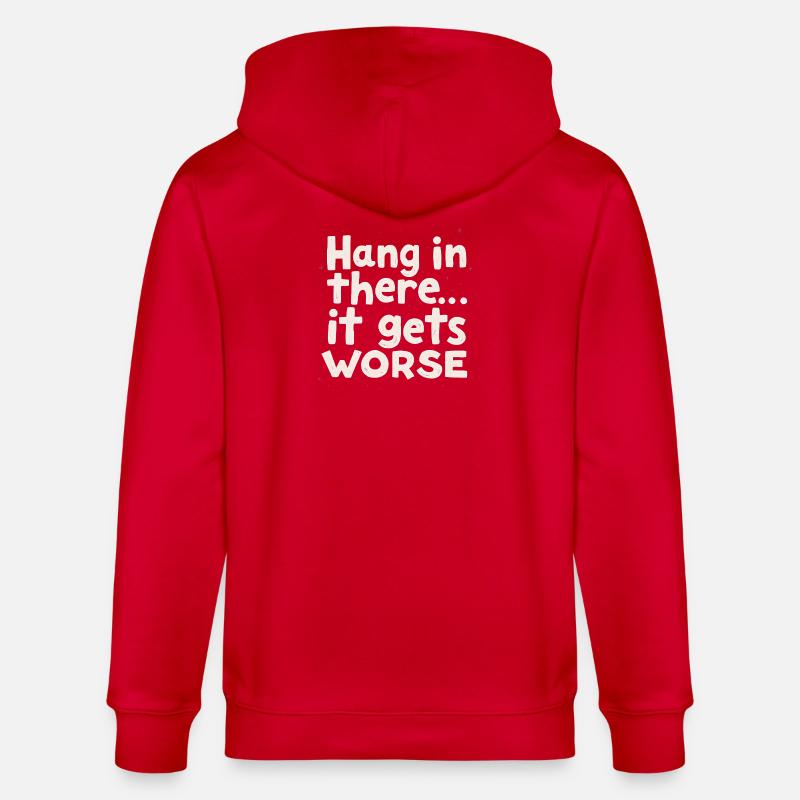 Restez à l’écoute, ça empire - Veste à capuche bio CULTIVATOR Stanley/Stella Unisexe - rouge