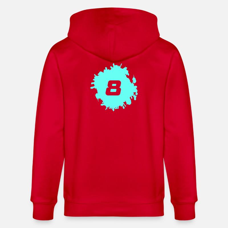 Conception de huit éclaboussures de néon - Veste à capuche bio CULTIVATOR Stanley/Stella Unisexe - rouge