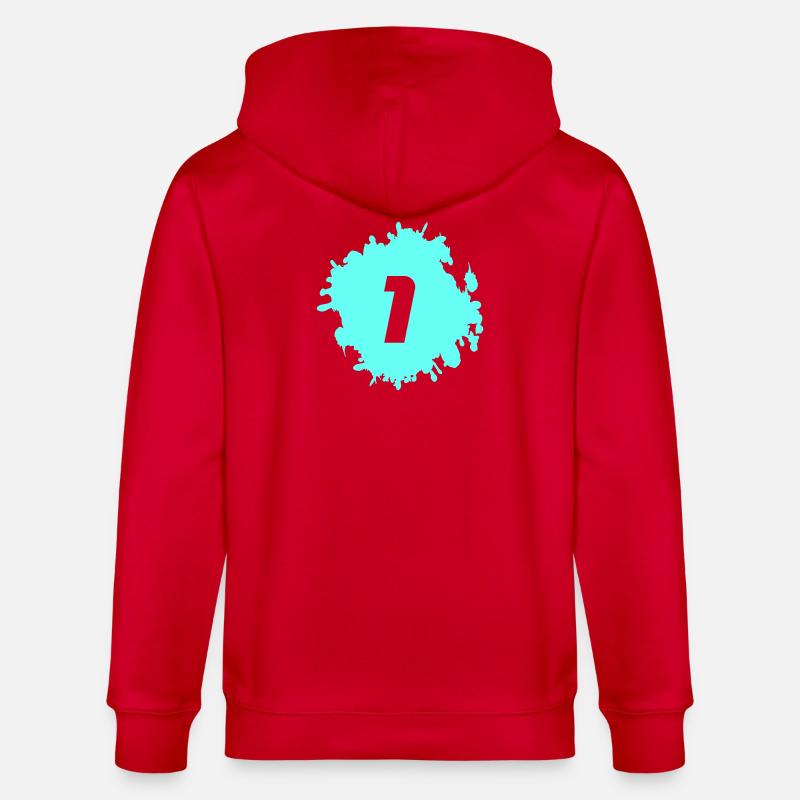 Blob à 1 chiffre - Veste à capuche bio CULTIVATOR Stanley/Stella Unisexe - rouge