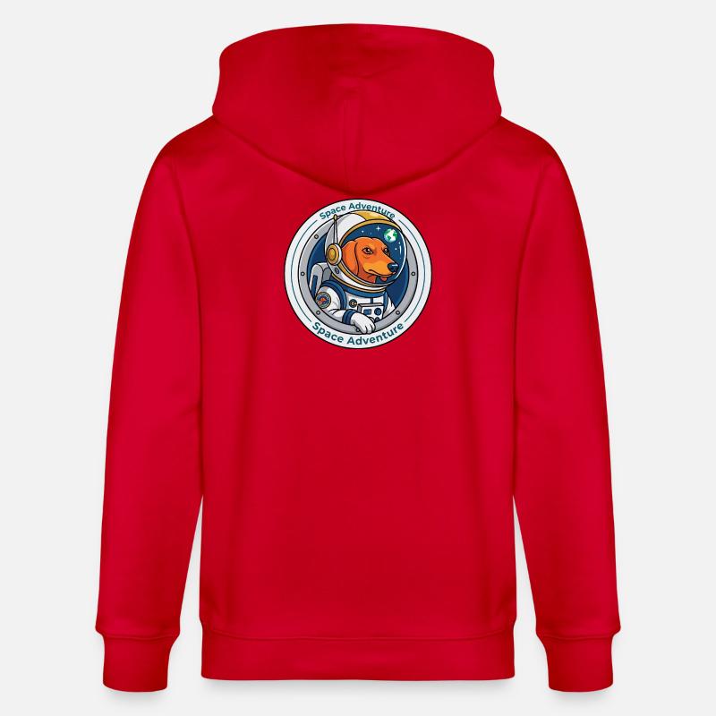 Aventure spatiale Teckel : Mission Weltall - Veste à capuche bio CULTIVATOR Stanley/Stella Unisexe - rouge