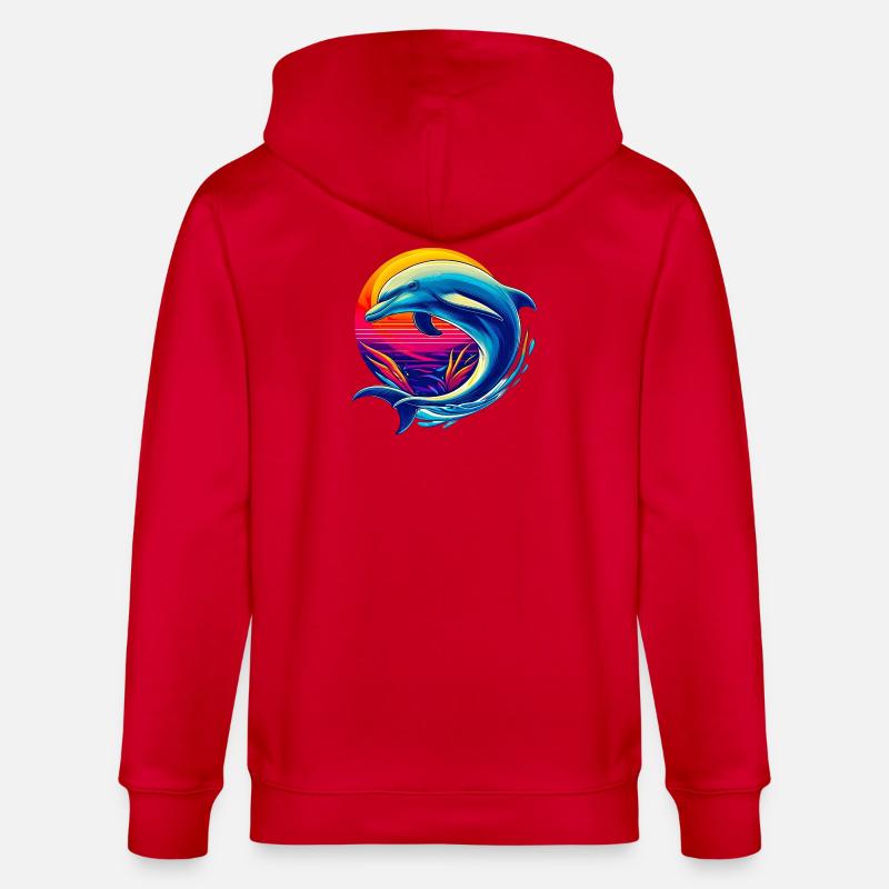 Delfin - Stanley/Stella Unisex Bio-Kapuzenjacke CULTIVATOR  - Rot