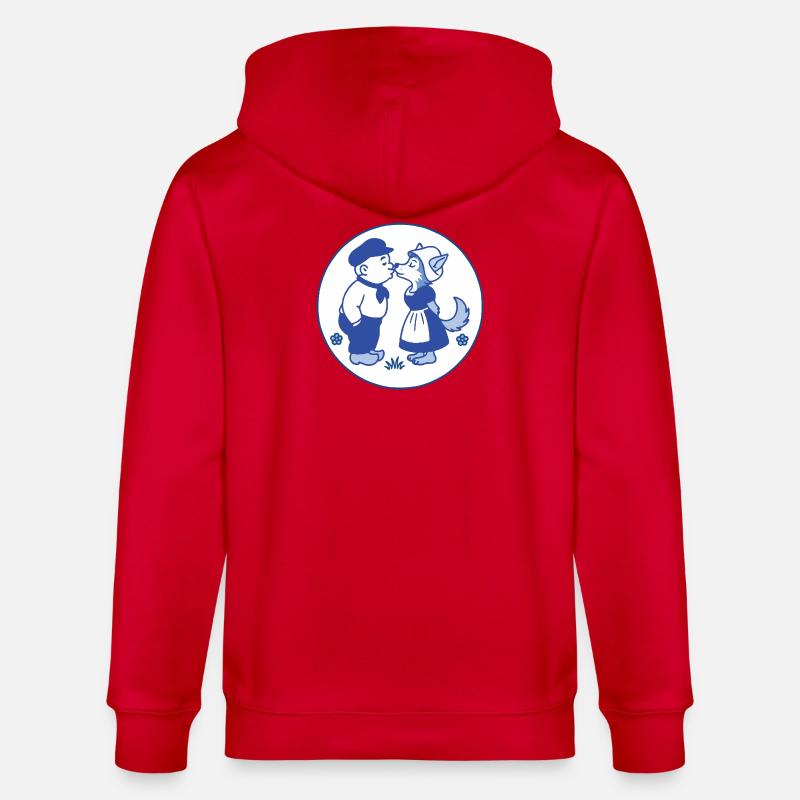 Delfter blauer Bauer Küsten Wolf - Stanley/Stella Unisex Bio-Kapuzenjacke CULTIVATOR  - Rot