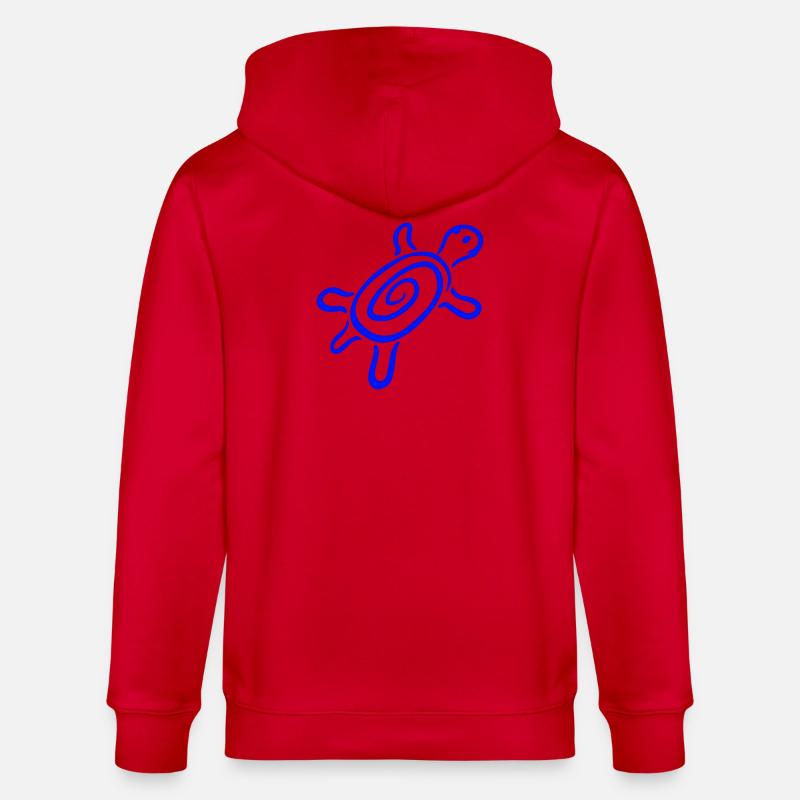 turtle spiral turtle shell pattern cute - Stanley/Stella CULTIVATOR  Unisex Organic Hooded Jacket - red