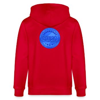 Prénom Luisa - Veste à capuche bio CULTIVATOR Stanley/Stella Unisexe - rouge - Dos - Anna (173cm)