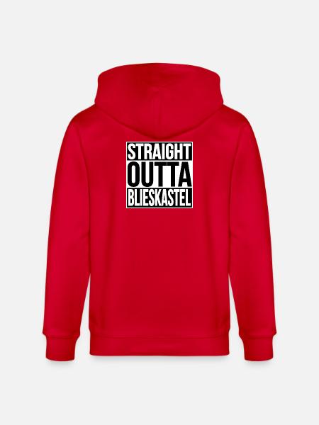 STRAIGHT OUTTA BLIESKASTEL - Stanley/Stella CULTIVATOR Unisex Organic Hooded Jacket - red