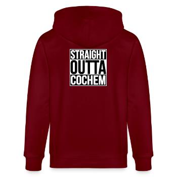 Straight Outta COCHEM - Stanley/Stella CULTIVATOR  Unisex Organic Hooded Jacket - burgundy - Back - Anna (173cm)