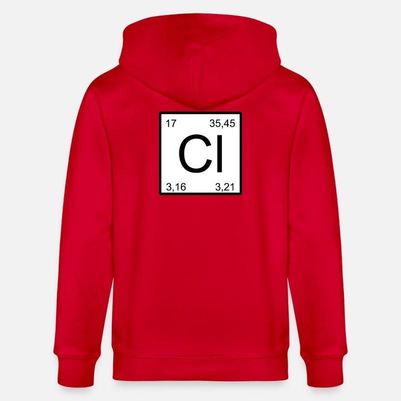 Chlor Quadrat Element Design - Stanley/Stella Unisex Bio-Kapuzenjacke CULTIVATOR  - Rot