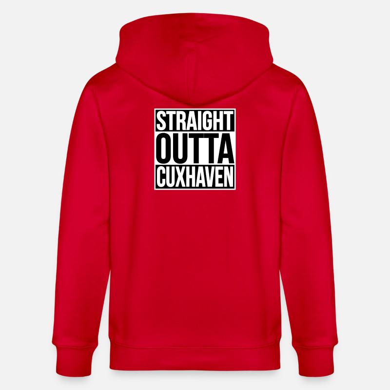 Straight Outta Cuxhaven - Stanley/Stella Unisex Bio-Kapuzenjacke CULTIVATOR  - Rot