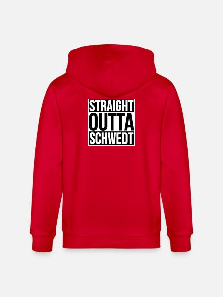 Straight Outta Schwedt - Stanley/Stella CULTIVATOR Unisex Organic Hooded Jacket - red
