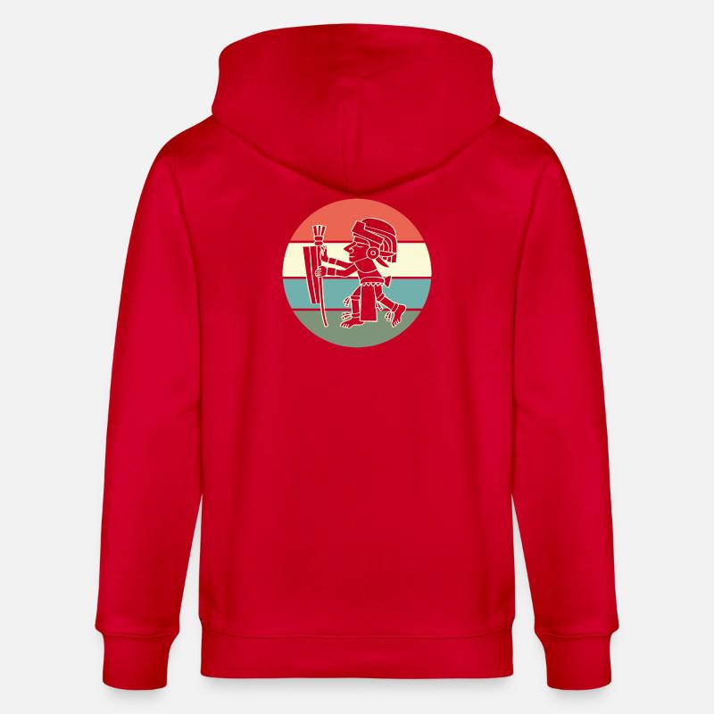 Inca du calendrier maya aztèque - Veste à capuche bio CULTIVATOR Stanley/Stella Unisexe - rouge