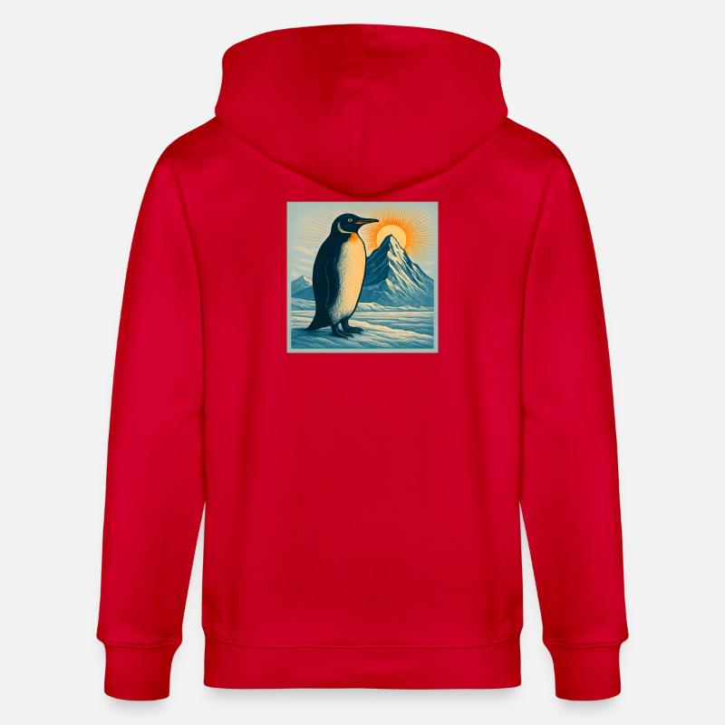 Penguin Sonnenaufgang über Eisbergen - Veste à capuche bio CULTIVATOR Stanley/Stella Unisexe - rouge