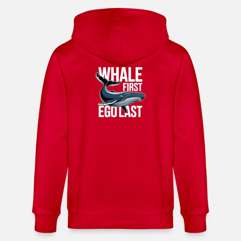 WHALE FIRST • EGO LAST #2 - Stanley/Stella Unisex Bio-Kapuzenjacke CULTIVATOR  - Rot