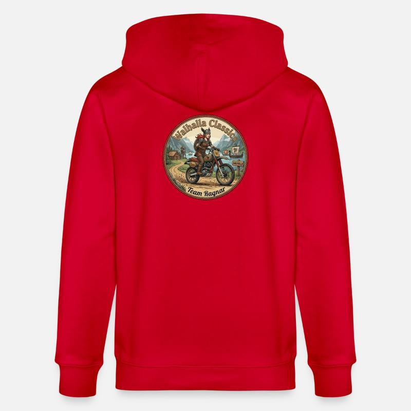 Walhalla Classics - Team Ragnar - Stanley/Stella CULTIVATOR  Unisex Organic Hooded Jacket - red