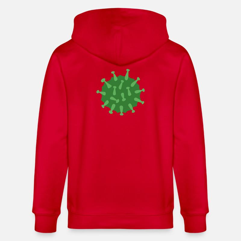 Virus Vert - Veste à capuche bio CULTIVATOR Stanley/Stella Unisexe - rouge