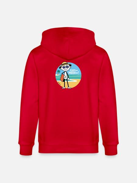 Kopf aus - Meer an ! Strichel im Urlaubsmodus - Stanley/Stella Unisex Bio-Kapuzenjacke CULTIVATOR  - Rot