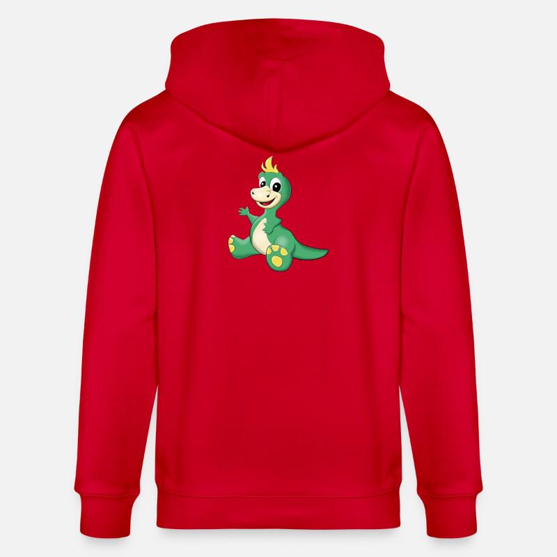 sitzender süßer Dino - Stanley/Stella Unisex Bio-Kapuzenjacke CULTIVATOR  - Rot