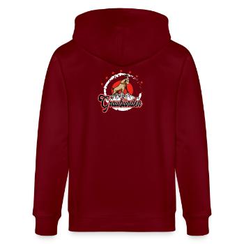 Graubünden Steinbock - Stanley/Stella Unisex Bio-Kapuzenjacke CULTIVATOR  - Burgunderrot - Hinten - Anna (173cm)