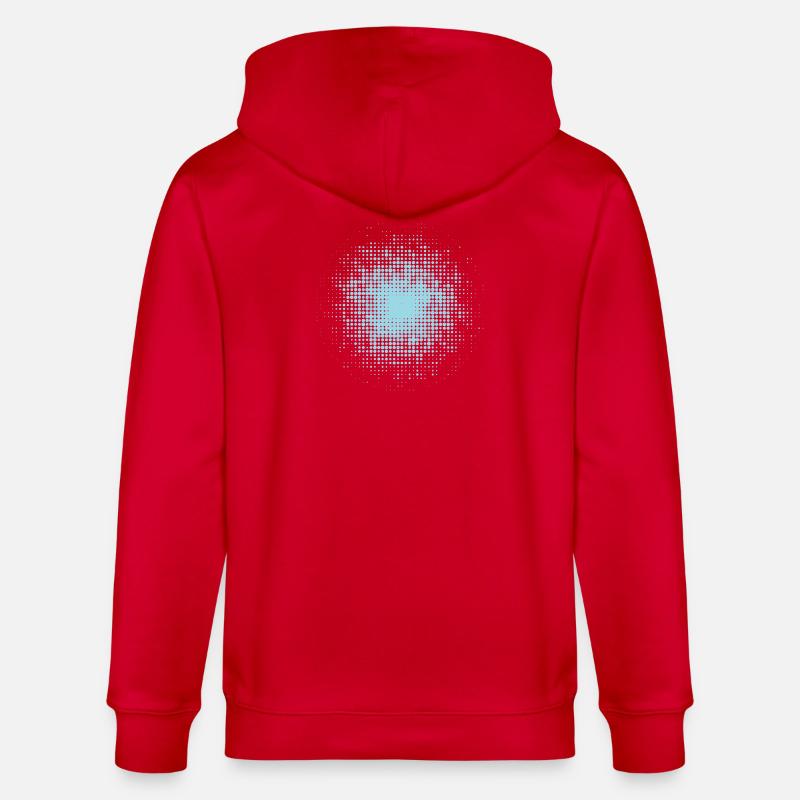 fond rond pointillé bleu clair - Veste à capuche bio CULTIVATOR Stanley/Stella Unisexe - rouge