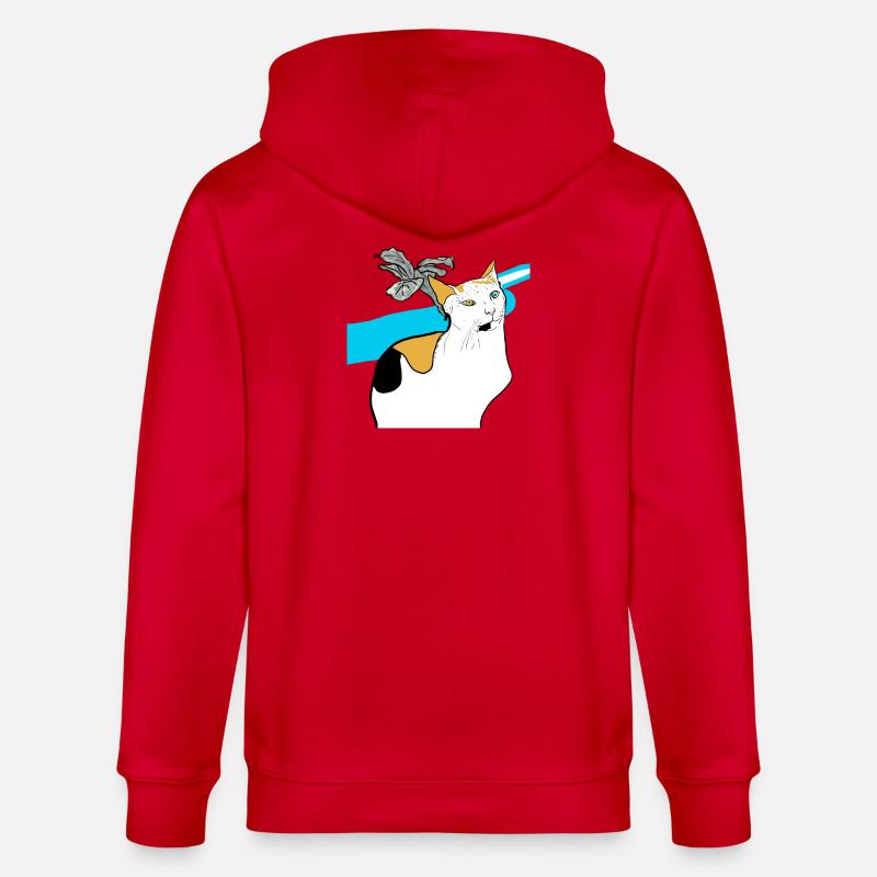 sitzende Katze - Stanley/Stella Unisex Bio-Kapuzenjacke CULTIVATOR - Rot
