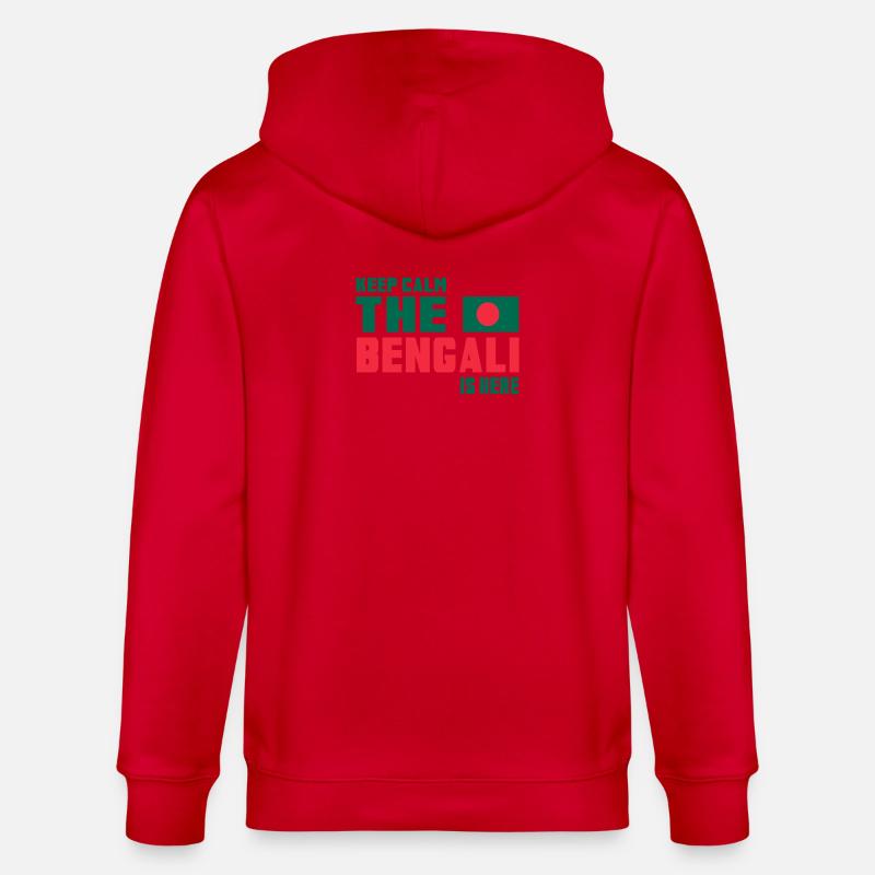 Keep Calm Bangladesch Design / Geschenkidee - Stanley/Stella Unisex Bio-Kapuzenjacke CULTIVATOR  - Rot
