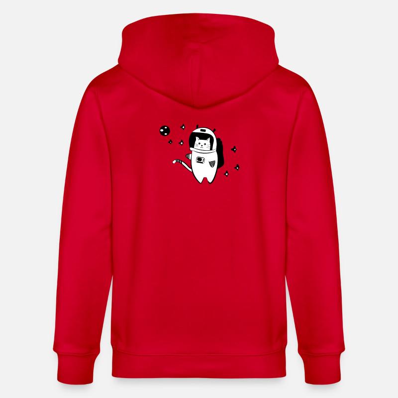 Chat cool dans l'espace - Veste à capuche bio CULTIVATOR Stanley/Stella Unisexe - rouge